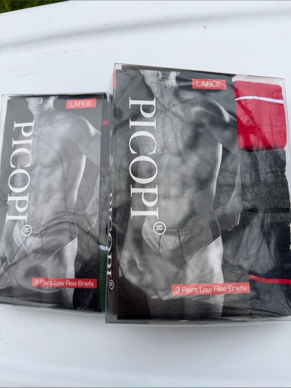 NWT Picopi Men's Low Rise Briefs 2 boxes of 3 each Sz Large Tagless 100% Cotton